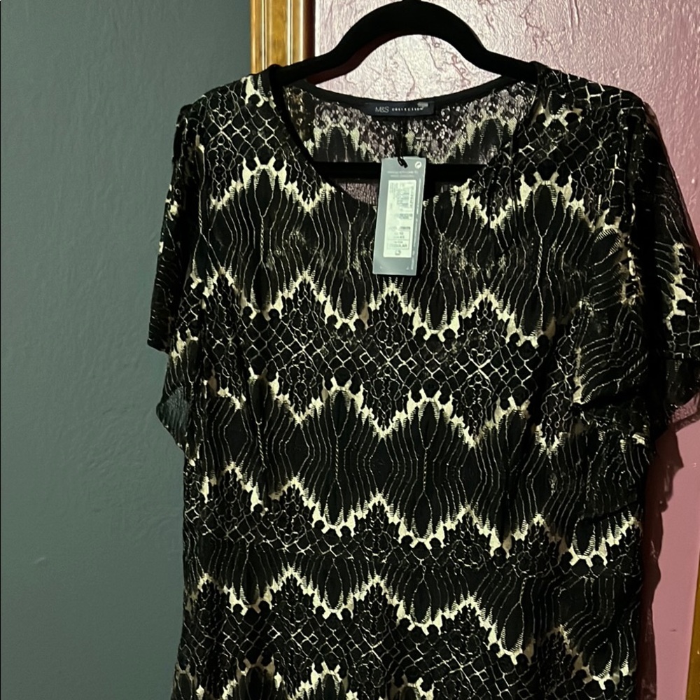 Elegant sheer mesh black & rose gold